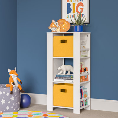 RiverRidge Kids Bookshelf and Toy Organizer Tower with 3 Cubbies and 6 Bookracks for Playroom, Nursery, and Reading Book Nook by RiverRidge Home