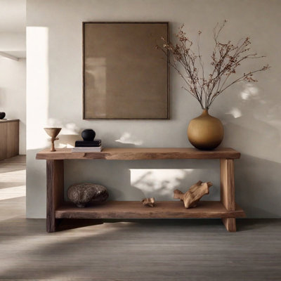 Retro Minimalist Solid Wood Console Table by interanest