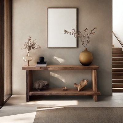 Retro Minimalist Solid Wood Console Table by interanest
