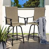 PVC-coated polyester Outdoor Swivel Bar Stools (Set of 2), All-Weather for Patio & Indoor by Winston Porter