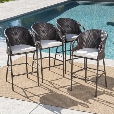 Spaeth Patio Bar Stool with Cushion by Ivy Bronx