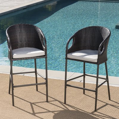 Spaeth 31" Patio Bar Stool with Cushion