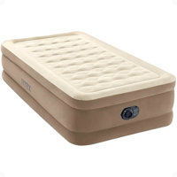 Intex Ultra Plush Fiber Tech Airbed Mattress with Built in Pump by Intex