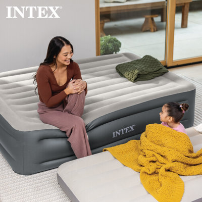 Intex Dura Beam Essential Rest Blow Up Queen Mattress Air Bed With Built In Pump by Intex