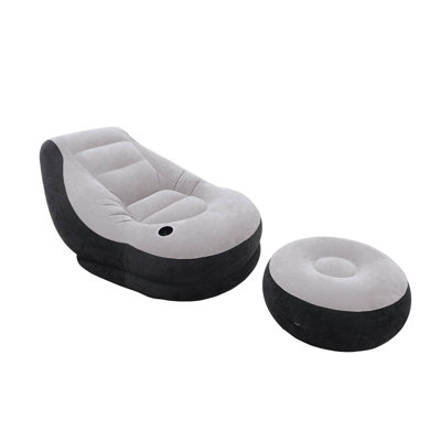 Intex Inflatable Ultra Lounge Chair With Cup Holder And Ottoman Set (4 Pack) by Intex