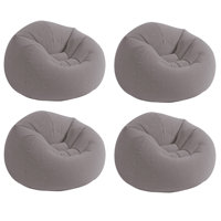 Intex Inflatable Contoured Corduroy Beanless Bag Lounge Chair, Gray by Intex
