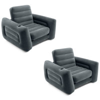 Intex Inflatable Pull Out Sofa Chair Sleeper/Twin Sized 46" Air Mattress (2 Pack) by Intex