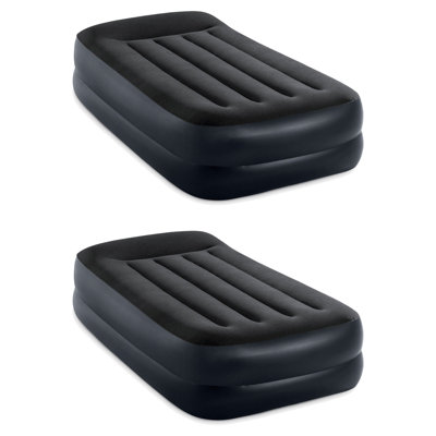Intex Dura Beam Plus Pillow Raised Airbed Mattress w/Built in Pump, Twin(2 Pack) by Intex