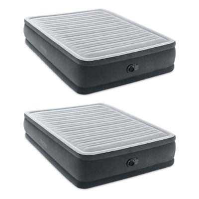 Intex 64413ED Elevated Dura Beam Fiber Tech Airbed with Pump, Queen (2 Pack) by Intex