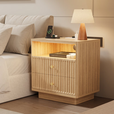 Farmhouse 4 Drawers Accent Chest, Mid-Century Modern Rattan Dresser, Chest of Drawers by iYofe