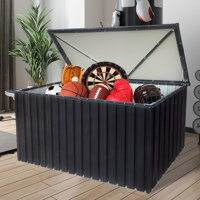 IYofe Water Resistant Metal Lockable Deck Box in Black by iYofe