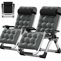 Zero Gravity Chair, Foldable Lawn Recliner with Cushion, Headrest, Cup Holder