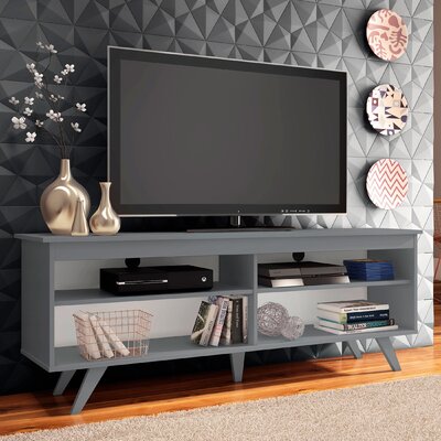 Leyburn TV Stand Entertainment Center with 4 Shelves and Cable Management for 55, 65 Inch TV Media Storage Gaming Media Console Living Room and Bedroo