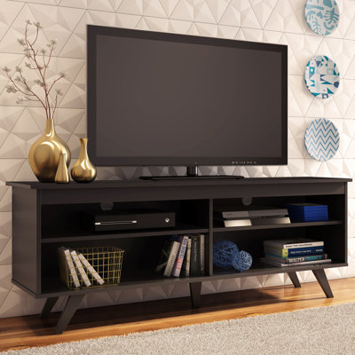 Leyburn TV Stand Entertainment Center with 4 Shelves and Cable Management for 55, 65 Inch TV Media Storage Gaming Media Console Living Room and Bedroo