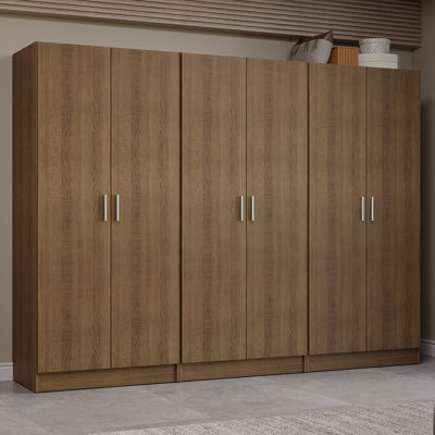6 Doors Storage Cabinet with Ample Shelves Space 94"L Utility Armoire Closet Entryway and Bedroom Organization Unit by Latitude Run