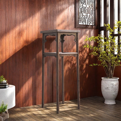 Solid wood flower stand floor bonsai stand by Sleek Surface Designs