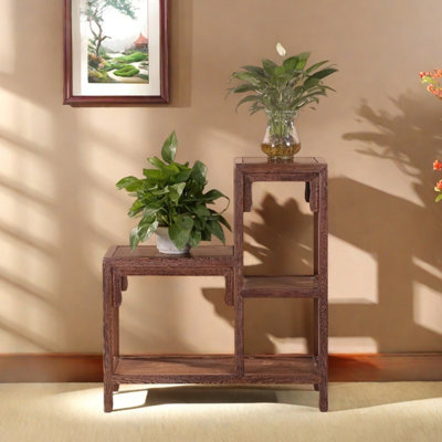 Flower frame solid wood high and low layer bonsai by Sleek Surface Designs