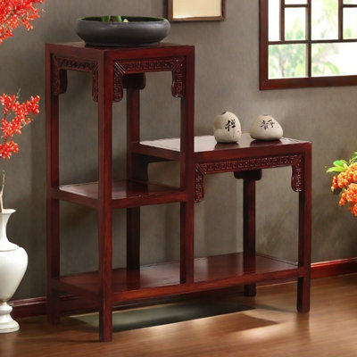 Solid wood flower rack bonsai rack multi-layer by Sleek Surface Designs