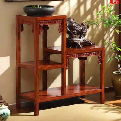 Solid wood flower rack bonsai rack multi-layer by Sleek Surface Designs