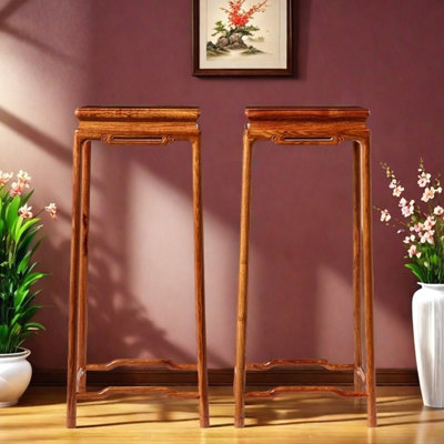 Floor-to-ceiling flower pot stand for home use by Sleek Surface Designs