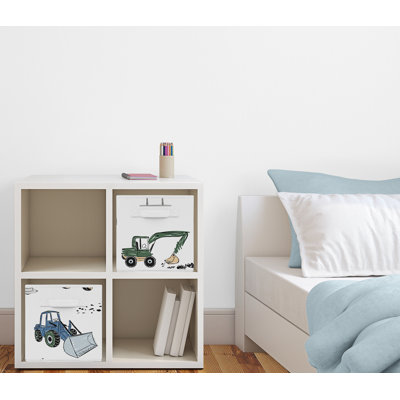 Construction Truck Green And Blue Fabric Storage Bin By Sweet Jojo Designs by Sweet Jojo Designs