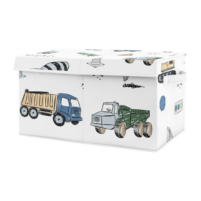 Construction Truck Green And Blue Storage Fabric Toy Box By Sweet Jojo Designs by Sweet Jojo Designs