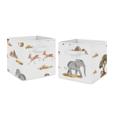 Jungle Animals Fabric Storage Bin by Sweet Jojo Designs by Sweet Jojo Designs