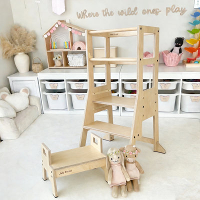 July Forest Montessori Learning Tower Set with Matching Step Stool by July Forest