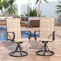 Maximilien Steel Outdoor Dining Armchair (Set Of 2) by Lark Manor