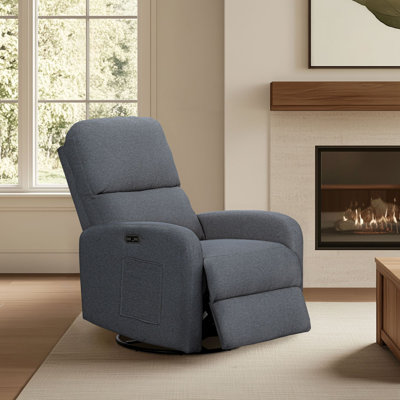 Power Recliner 3-In-1 With Swivel, Glider, USB Ports by Madison Park