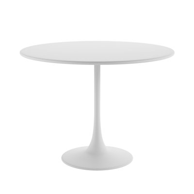 Liev Bistro 39" Round Dining Table for Indoors or Outdoors with Steel Top and Pedestal Base by Corrigan Studio
