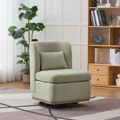 Upholstered Swivel Accent Chair Slipper Chair by Junmei