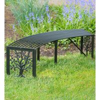 Metal Tree of Life Backless Curved Garden Bench by Evergreen Enterprises, Inc