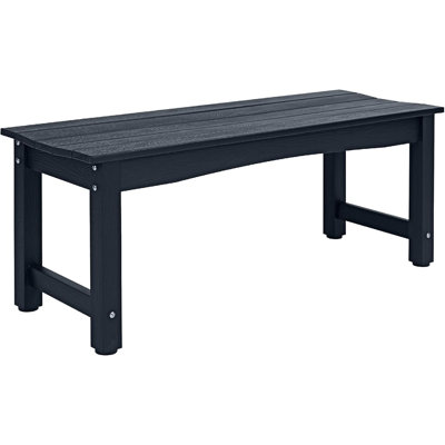 Outdoor Bench, 2-Person Patio Dining Bench, All-Weather Poly Lumber Garden Bench, Never Rot Or Fade, Park Bench With Wood Grains For Porch, Garden, De by JES ENTERPRISES