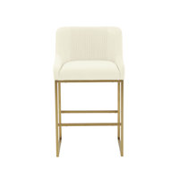 Robicheaux Pleated Velvet Counter Stool