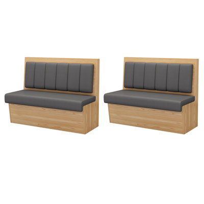 Restaurant Snack Bar Cafe Modern Fashion Bench Faux Leather Upholstered Bench by Visual card holder