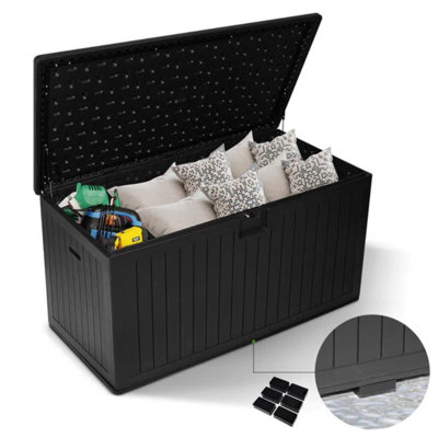 Jaxenor Outdoor Storage Box Waterproof, Extra Large Plastic Outside Deck Box Weatherproof, Resin Pat by Jaxenor