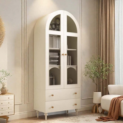 Arched Cream White Standard Bookcase