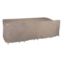 Modern Leisure Garrison Rect/Oval Patio Table & Chair Set Cover, 108"L x 64"W x 34"H, Sandstone by Modern Leisure