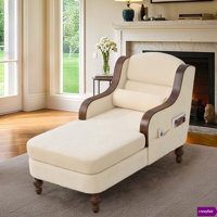 Alhertine 27.17" W Elegant Upholstered Chaise with Chenille Fabric & Side Storage by Latitude Run