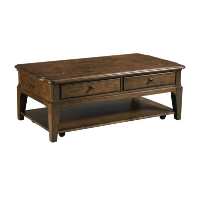 Skylinn Solid Wood 4 Legs Coffee Table with Storage by Canora Grey