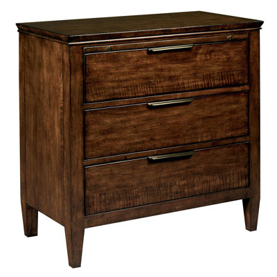Eliah 3 - Drawer Solid Wood Nightstand in Brown by Wildon Home