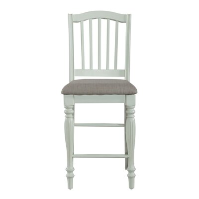 Cleckheat Slat Back Counter Chairs w/ Upholstered Seats by Laurel Foundry Modern Farmhouse