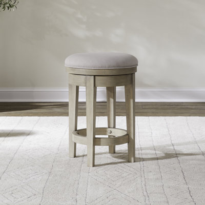 Chantee Upholstered Swivel Console Stool by Lark Manor