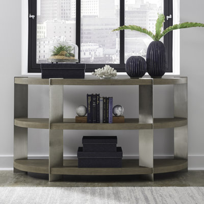 Euzelia Sofa Table w/ Metal Legs and Open Shelves by Loon Peak