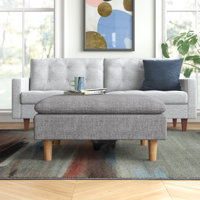 Poyner 33.8" Wide Square Standard Ottoman by Mercury Row