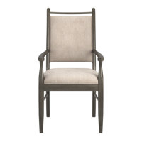 Cipolla Wood Finish Beige Fabric Arm Chair by Gracie Oaks