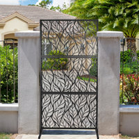 6ft Metal Outdoor Privacy Screen Fence Panel Leave Pattern by GenMous & Co