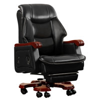 Kinnls Jones Executive Office Chair with Massage Ventilation and Heating, Genuine Leather Luxury Managerial Executive Home Desk Chairs Big and Tall Re by Kinnls