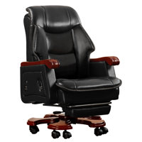 Kinnls Jones Executive Office Chair with Massage Ventilation and Heating, Genuine Leather Luxury Managerial Executive Home Desk Chairs Big and Tall Re by Kinnls